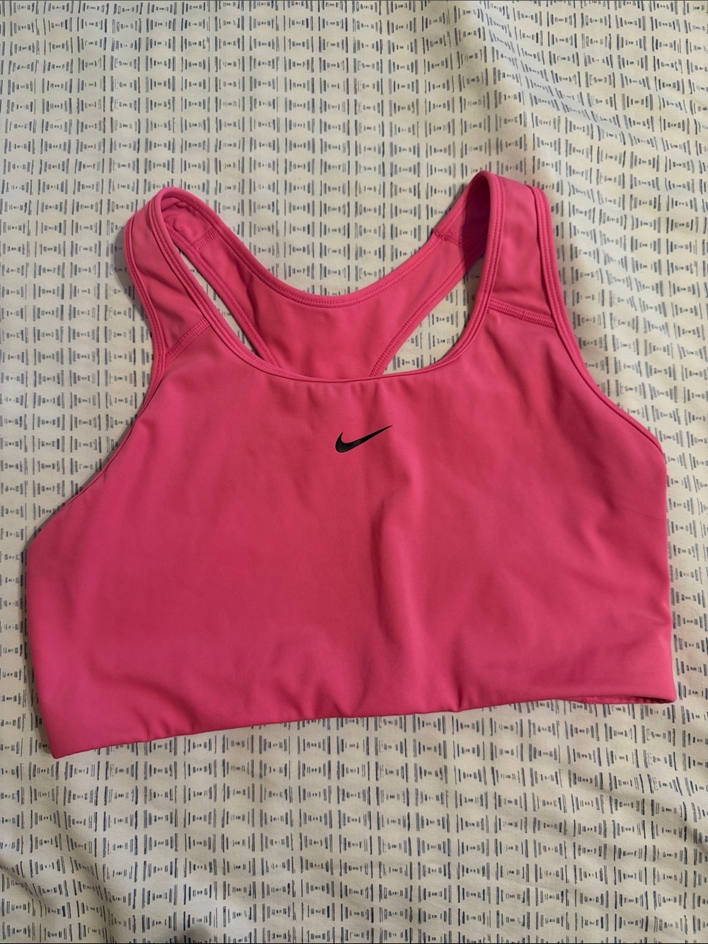 Nike Hot Pink Racerback Sports Bra with Black Swoosh